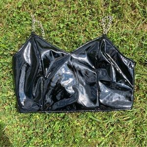 Black corset with chain detail